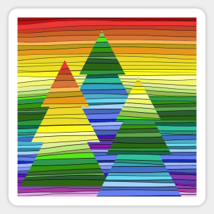 Rainbow Christmas trees Sticker
